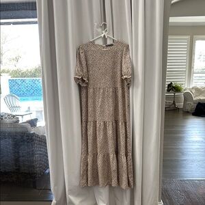Precious Maxi Tiered Dress lightweight leopard size M